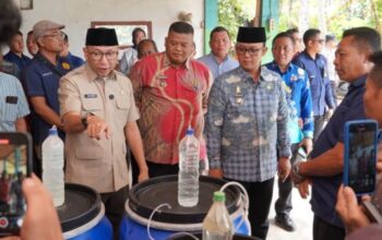 Gubernur Lampung meninjau lokasi produksi pupuk organik cair di Lampung Tengah