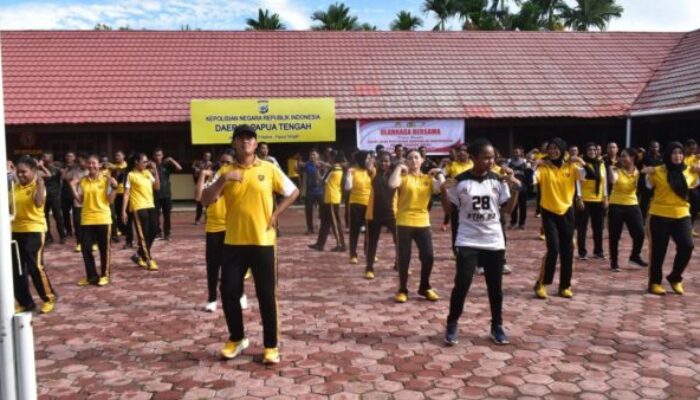 Polda Papua Tengah Gelar Olahraga Bersama Rayakan Hari Jadi Polwan ke-77