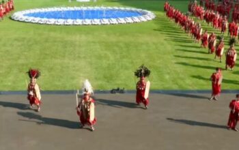 Penampilan Tari Kabasaran Minahasa di Istana Merdeka pada HUT RI ke-80