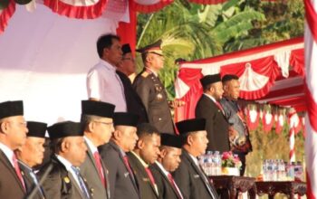 Kapolda Papua Tengah dan Gubernur Meki Nawipa hadiri Upacara Taptu HUT RI ke-80 di Nabire