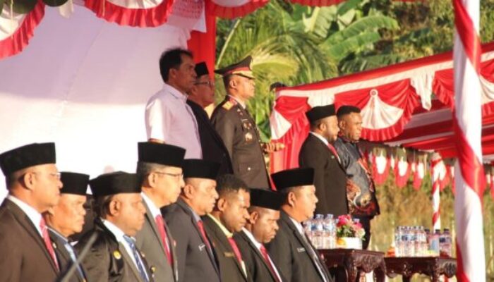 Kapolda Papua Tengah Hadiri Upacara Taptu HUT RI ke-80 di Bandara Lama Nabire