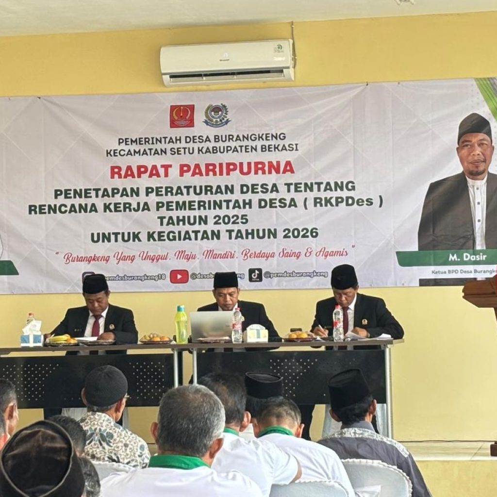 Rapat Paripurna Penetapan RKPDes Burangkeng Bekasi, Prioritaskan Pembangunan dan Pemberdayaan Tahun 2026