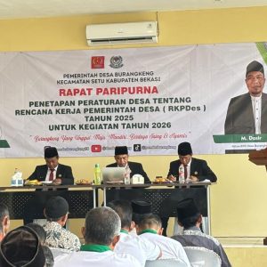 Rapat Paripurna Penetapan RKPDes Burangkeng Bekasi, Prioritaskan Pembangunan dan Pemberdayaan Tahun 2026