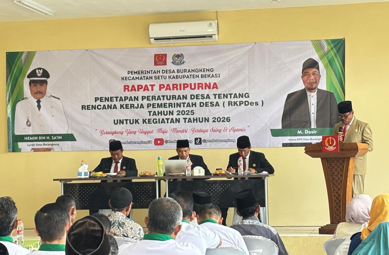 Rapat Paripurna Penetapan RKPDes Burangkeng Bekasi, Prioritaskan Pembangunan dan Pemberdayaan Tahun 2026