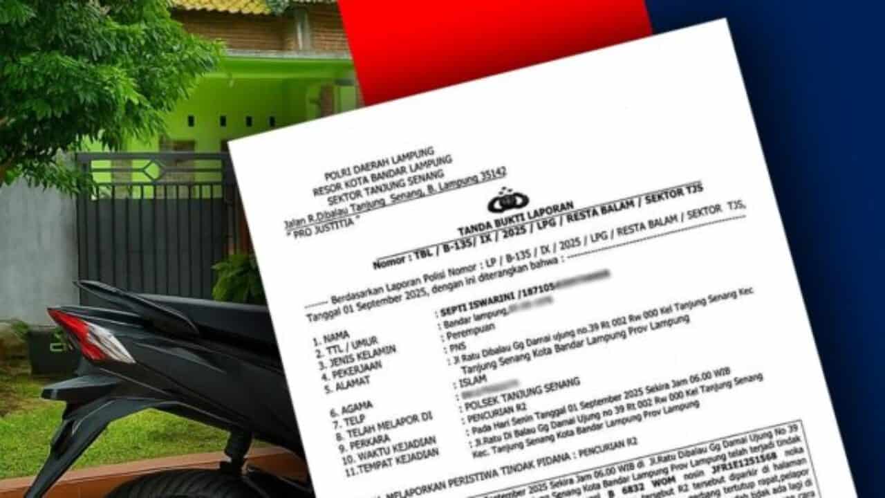 Motor Mahasiswi Unila Raib Digondol Maling Meski Terkunci Stang, Warga Bandar Lampung Diminta Waspada