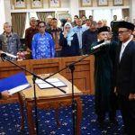 Gubernur Lampung Rahmat Mirzani Djausal melantik Kepala Bappeda dan Kepala BKD Provinsi Lampung