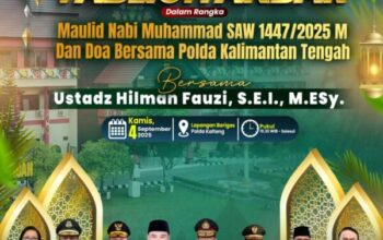 Jamaah menghadiri tabligh akbar Maulid Nabi 1447 H di Polda Kalteng Palangka Raya