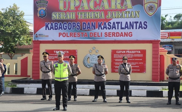 Kapolresta Deli Serdang Pimpin Sertijab Kabag Ops dan Kasat Lantas