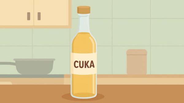 Botol cuka dapur di meja dapur program makanan bergizi di Kecamatan Menes Pandeglang