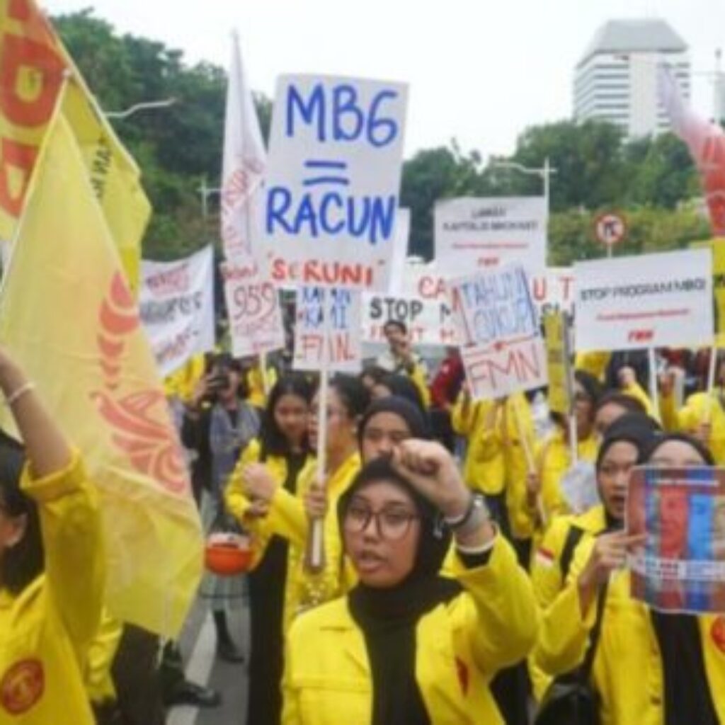 Ratusan Mahasiswa Gelar Aksi Evaluasi 1 Tahun Pemerintahan Prabowo-Gibran di Jakarta