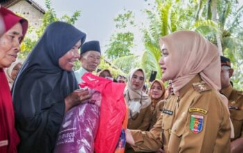 Wakil Gubernur Lampung Jihan Nurlela menyalurkan bantuan kepada warga terdampak gempa di Tanggamus