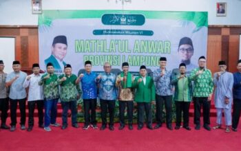 Gubernur Lampung Rahmat Mirzani Djausal membuka Muswil VI Mathla’ul Anwar 2025 di Bandar Lampung