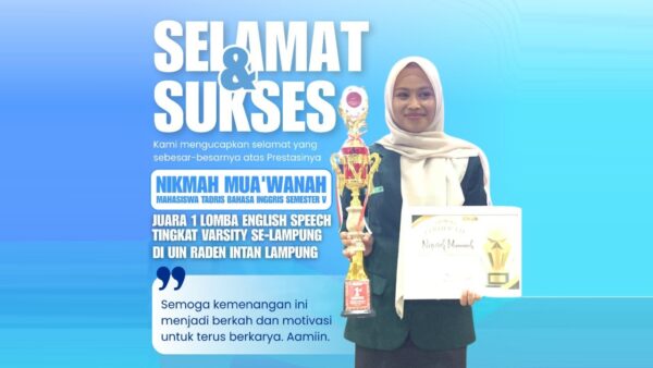 Mahasiswi IAI Darul A’mal Lampung meraih juara 1 English Speech Competition Se-Lampung