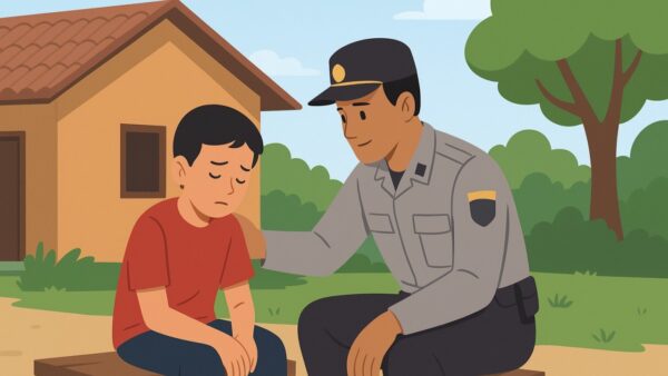 Petugas Unit PPA Polres Sukabumi menangani laporan kasus kekerasan anak di Desa Cianaga