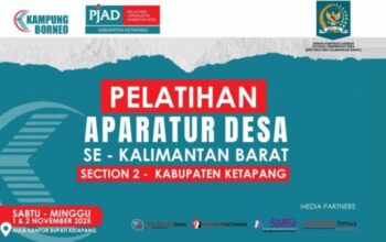 Pelatihan Jurnalis Aparatur Desa (PJAD) di Aula Kantor Bupati Ketapang, Kalimantan Barat.