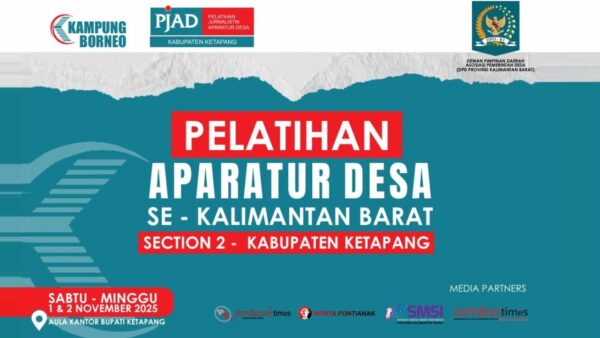 Pelatihan Jurnalis Aparatur Desa (PJAD) di Aula Kantor Bupati Ketapang, Kalimantan Barat.