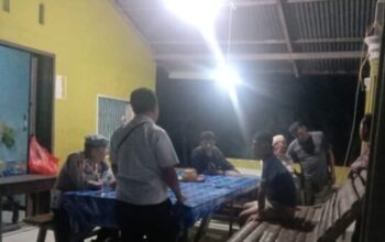 Personel Polsek Biru-Biru saat patroli lokasi judi dadu putar dan tembak ikan di Deli Serdang.