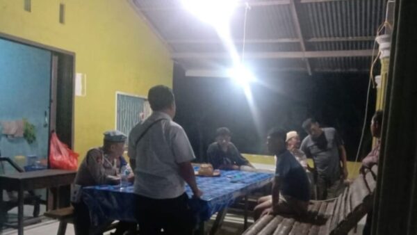 Personel Polsek Biru-Biru saat patroli lokasi judi dadu putar dan tembak ikan di Deli Serdang.