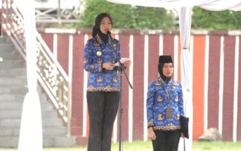 Wakil Gubernur Lampung Jihan Nurlela menjadi pembina upacara Hari Sumpah Pemuda ke-97 di Lapangan Korpri, Kantor Gubernur Lampung.
