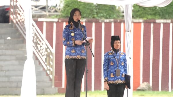 Wakil Gubernur Lampung Jihan Nurlela menjadi pembina upacara Hari Sumpah Pemuda ke-97 di Lapangan Korpri, Kantor Gubernur Lampung.