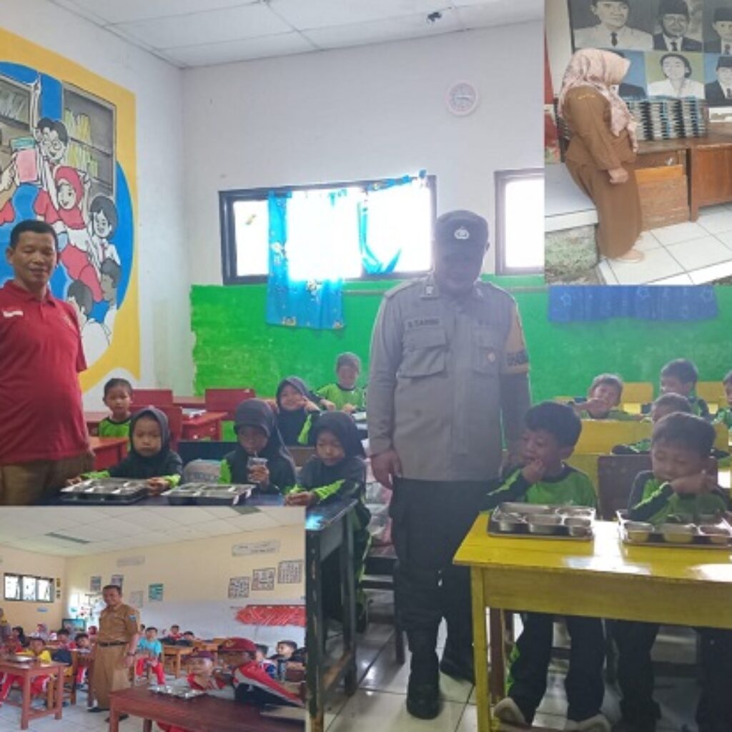 Bripka Anton Donson Dolok Saribu Pantau Distribusi Makan Bergizi Gratis di SDN 02 Cigondang