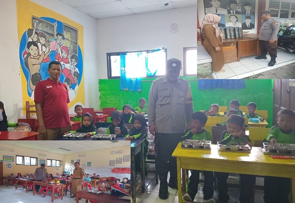 Bripka Anton Donson Dolok Saribu Pantau Distribusi Makan Bergizi Gratis