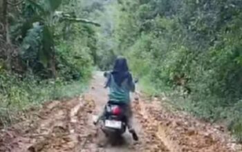 Jalan Desa di Kampung Gelebug Rusak Parah