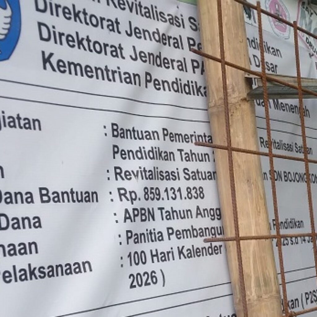 Minim Pengawasan dan Transparansi, Proyek Revitalisasi SDN Bojongkoneng Diduga Tidak Sesuai RAB
