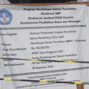 Diduga Tidak Transparan, Proyek Revitalisasi SMPN 1 Cangkuang Disorot Publik