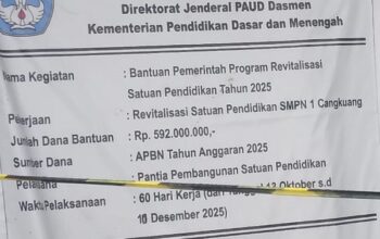 Proyek Revitalisasi SMPN 1 Cangkuang Disorot Publik
