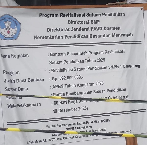 Proyek Revitalisasi SMPN 1 Cangkuang Disorot Publik
