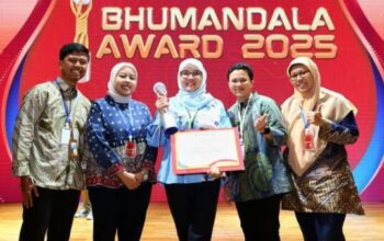 Ilustrasi inovasi Dashboard 3D Geospasial Kementerian PU yang meraih Bhumandala Award 2025.