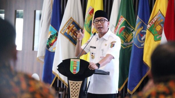 Gubernur Lampung Rahmat Mirzani Djausal memaparkan program hilirisasi pangan.