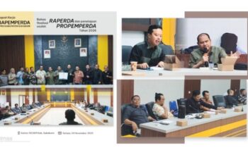 Ketua Bapemperda DPRD Sukabumi Bayu Permana memimpin rapat finalisasi Raperda 2026
