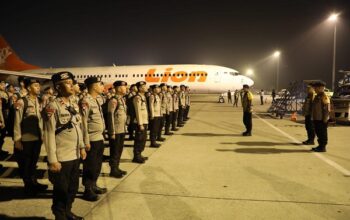 500 Personel Brimob dari Lima Polda Tiba di Kualanamu