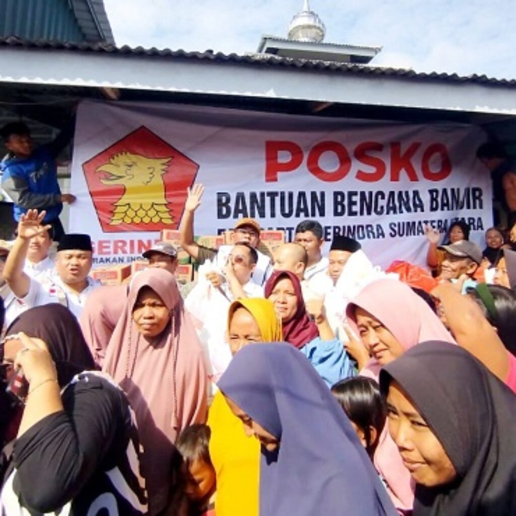 Gerindra Sumut Salurkan 1.000 Paket Sembako untuk Korban Banjir di Langkat