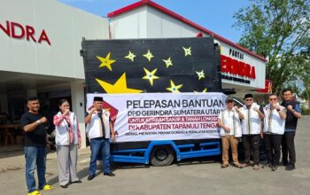 Gerindra Sumut dan Yayasan Hati Emas Indonesia Kirim 10 Ton Sembako