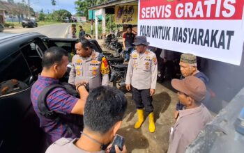 Kapolres Tapsel Resmikan Bengkel Gratis, Bantu Warga Perbaiki Motor Rusak Banjir Bandang