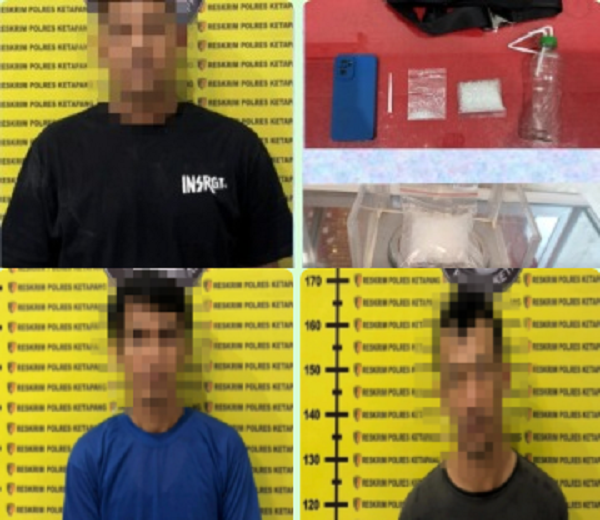 Polsek Nanga Tayap Tangkap Tiga Pengedar Dengan Barang Bukti 53,60 Gram