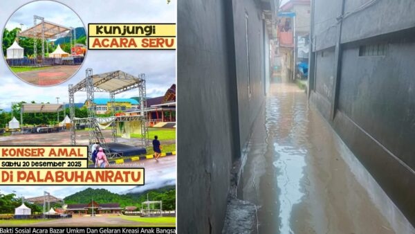 Banjir merendam permukiman warga Kampung Cijambe Palabuhanratu Sukabumi