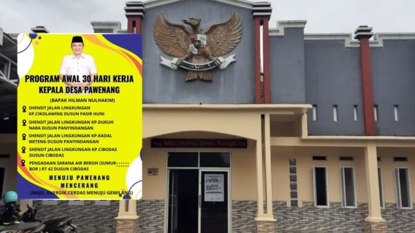 Program awal Kepala Desa Pawenang Hilman Nulhakim mulai perbaikan jalan dan air bersih.