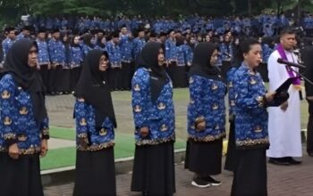 Pelantikan PPPK Sukabumi paruh waktu tahun 2025 di Lapang Cangehgar Palabuhanratu