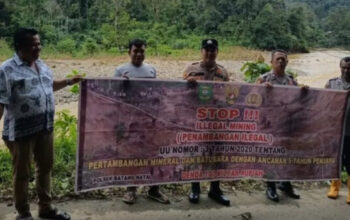 Aktivitas PETI Batang Natal Madina menggunakan alat berat