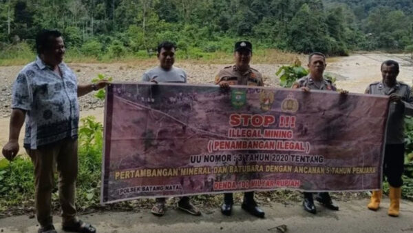 Aktivitas PETI Batang Natal Madina menggunakan alat berat