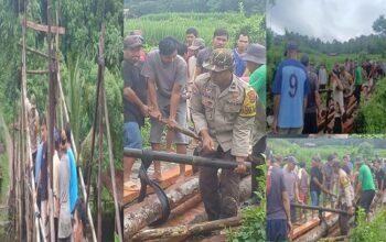 Aipda Sri Eka B Turun Langsung Gotong Royong