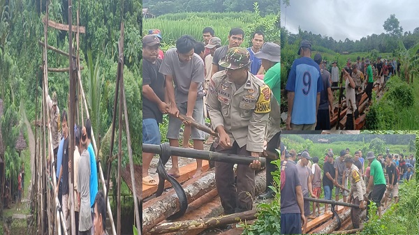Aipda Sri Eka B Turun Langsung Gotong Royong