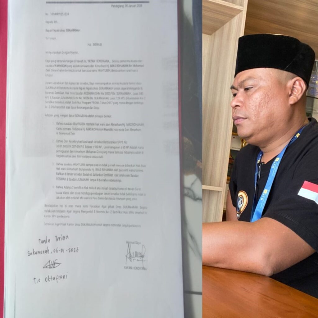 Diduga Abaikan Hak Ahli Waris, Desa Sukamanah Disomasi MPP Terkait Sertifikat Prona 2017