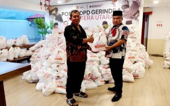 Gerindra Sumut Bagikan 10.000 Paket Sembako
