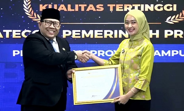 Pemprov Lampung Raih Predikat Kualitas Tertinggi