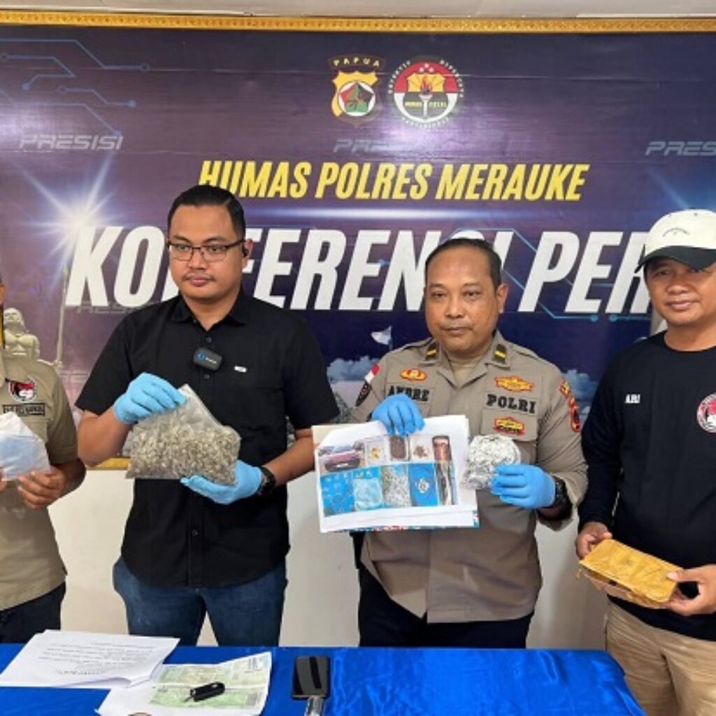 Ungkap Kasus Peredaran Ganja, Polres Merauke Amankan Ratusan Linting Ganja Siap Edar